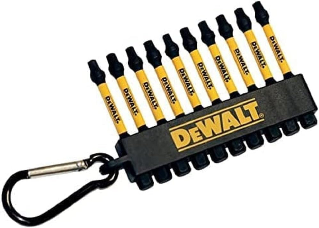 Mixed Square and Phillips Screw Bit Set with Carabiner Clip – 10 Pieces 