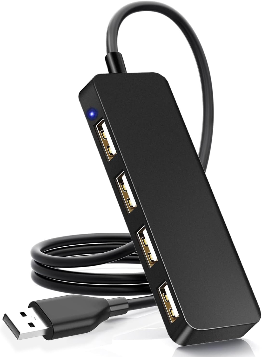 4-Port USB Hub Adapter - Multi USB Port Expander for Laptops, USB Flash Drives, Mobile HDD (30cm)