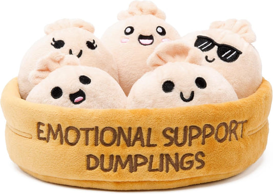 Emotional Support Dumplings - Plush Dumpling Toy Stuffed Animal, Perfect for Stocking Stuffers for Kids and Teens