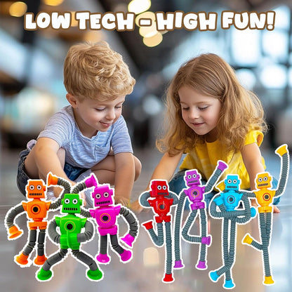 Pop Tubes Robot Fidget Toys 7 Pack of Colorful Telescopic Suction Cup Robotics-Ages 5+ Ideal Sensory Toys for Autism
