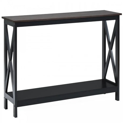 2-Tier X-Design Console Table for Sofa Side Accent