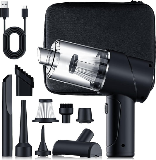 Cordless Handheld Mini Vacuum Cleaner -16000PA Suction Power, 4-in-1 Wireless Air Duster, Blower 