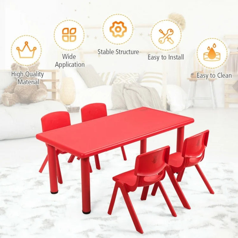 Set of 4 Stackable Plastic Classroom Chairs for Children
