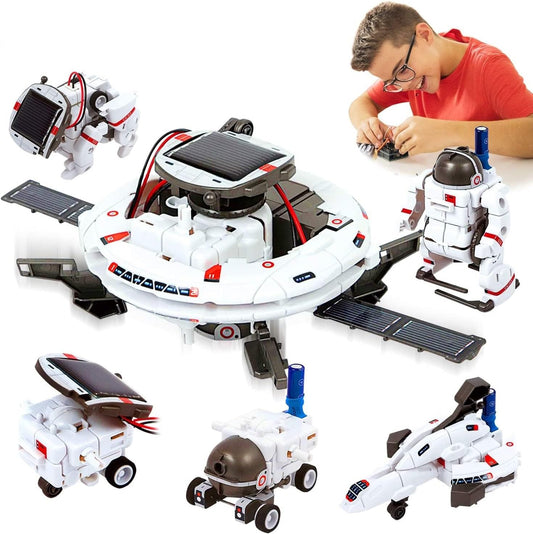 Educational Solar Robot Toys- Ages 8-13 - 6-in-1 DIY Science Kits for Building Experiments 