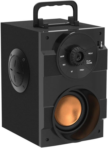 Portable 11W Bluetooth Speaker with Subwoofer, Dual Speakers, LED Lights, FM Radio, Remote Control, Enhanced Bass, and MP3 Playback 