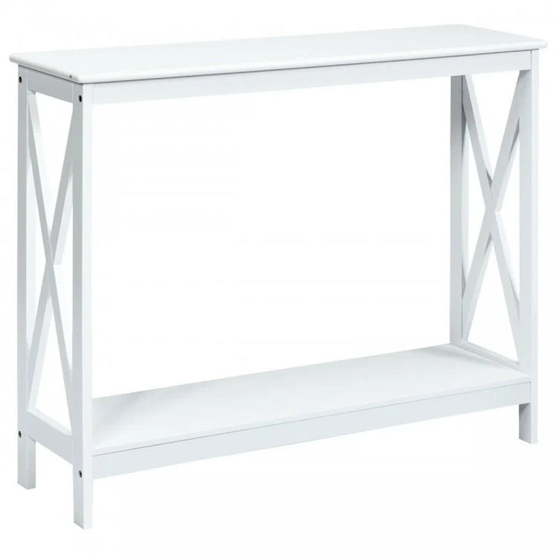 2-Tier X-Design Console Table for Sofa Side Accent