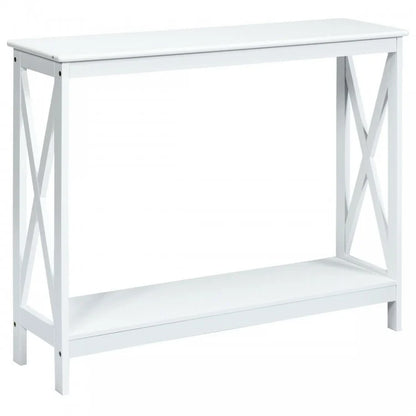 2-Tier X-Design Console Table for Sofa Side Accent