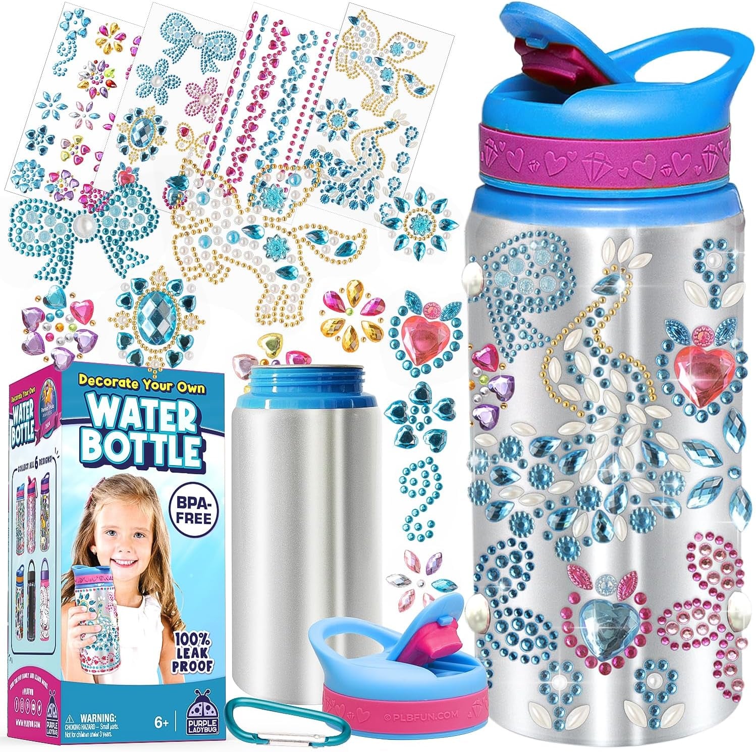 Customizable Water Bottle Craft Kits -Arts and Crafts Activity - Unicorn-Themed Toys for for Children Aged 6+
