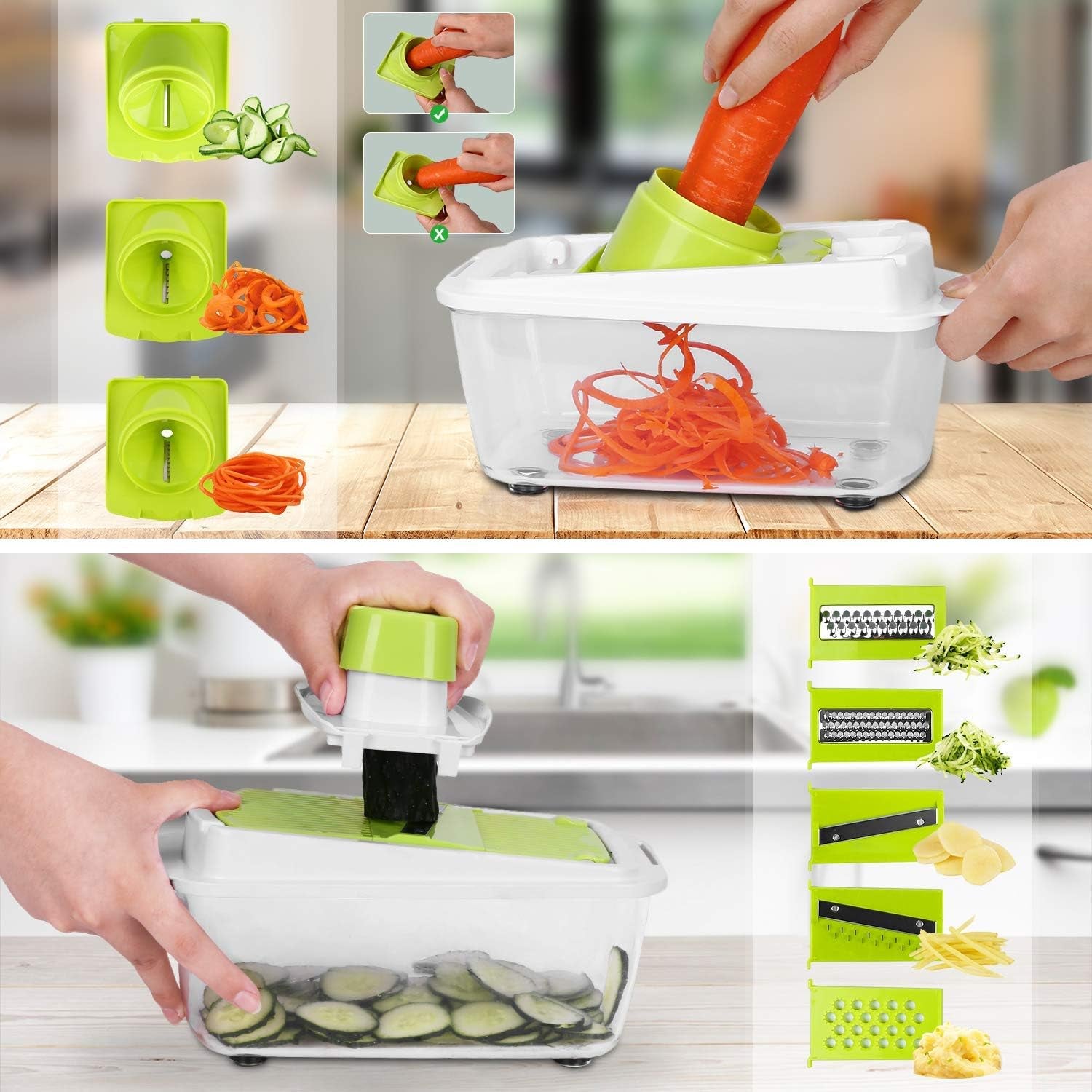 23-Piece Vegetable Chopper and Slicer Set - Professional Kitchen Dicing and Cutting Accessories 