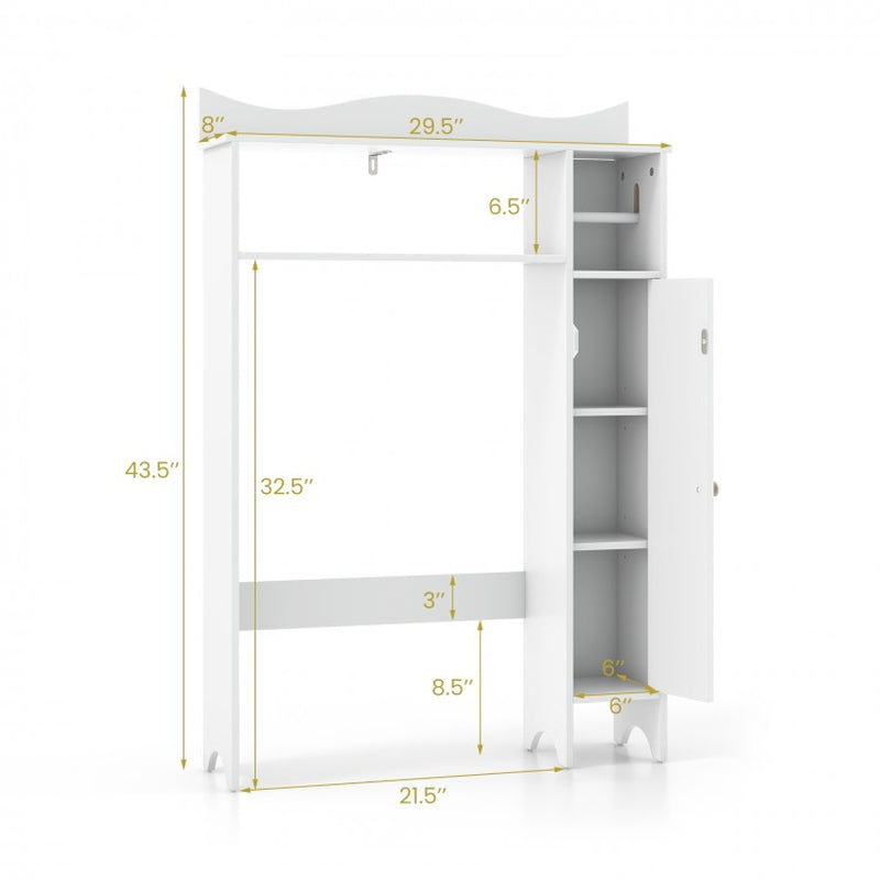 Over-the-Toilet Storage Cabinet with Integrated Toilet Paper Holder