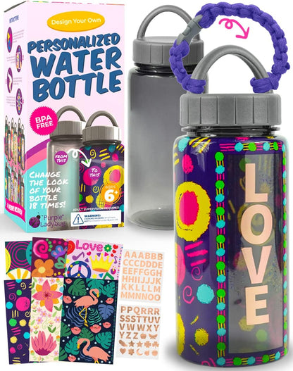 Customizable Water Bottle Craft Kits -Arts and Crafts Activity - Unicorn-Themed Toys for for Children Aged 6+