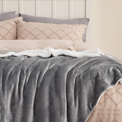 Throw Blanket - Luxurious Soft and Warm Sofa Blanket, Grey, 50x60 Inches