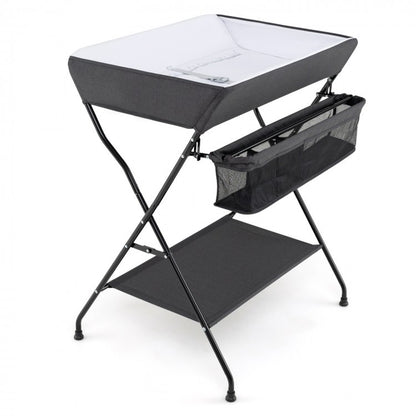 Foldable Diaper Changing Table with Baby Storage Solutions