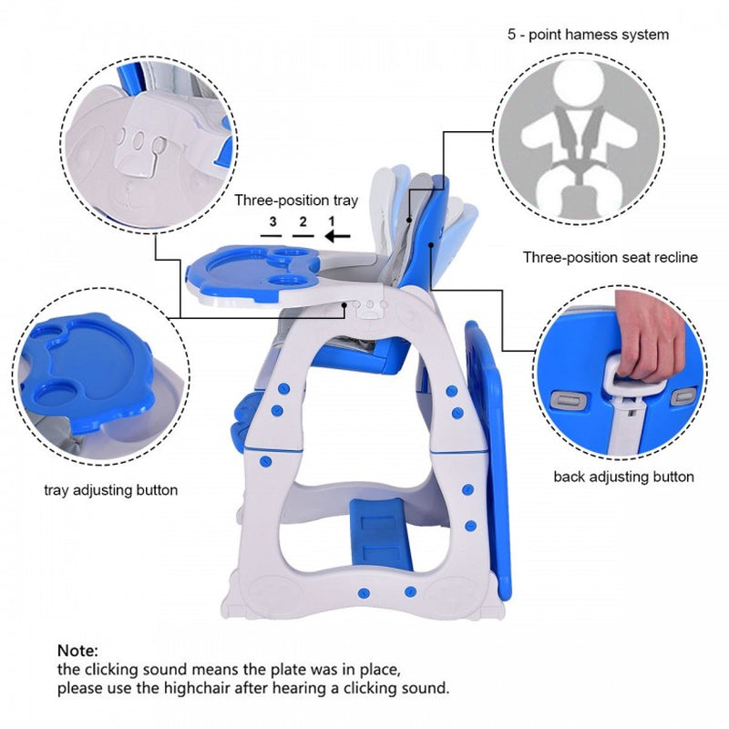 3-in-1 Infant Table and Chair Set with High Chair Functionality