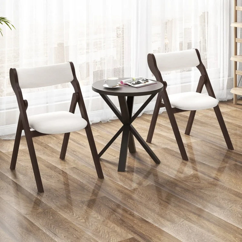 Set of 2 Folding Chairs with Cushioned Backrest and Seat for Enhanced Comfort