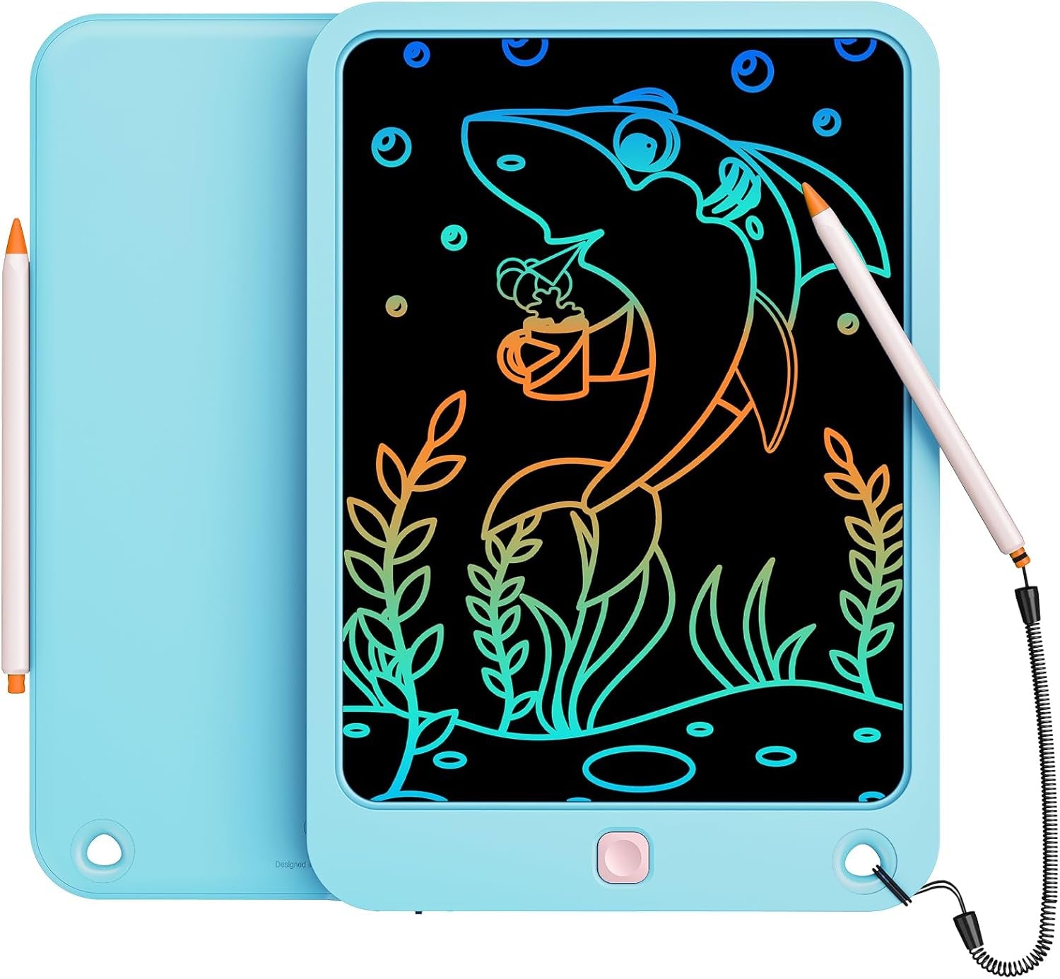 Colorful Doodle Board Drawing Tablet- Children, Memo Board and Drawing Pad-Lanyard, Educational Travel Toy Ages 3+ (Pink)