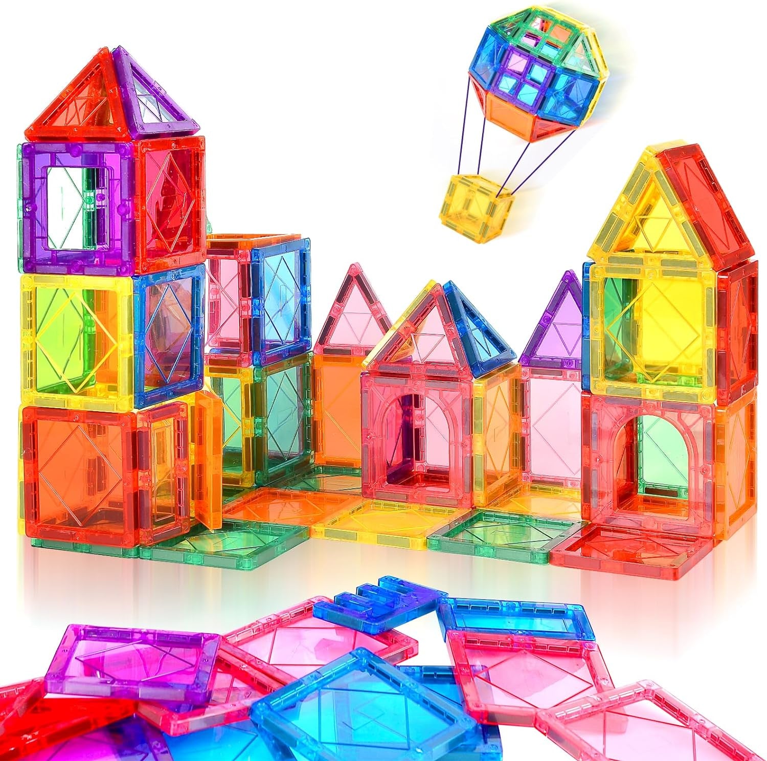 Magnetic Building Blocks Set - 100 Pieces Educational Toys for Toddlers and Kids Ages 3+, Learning and Creative Play