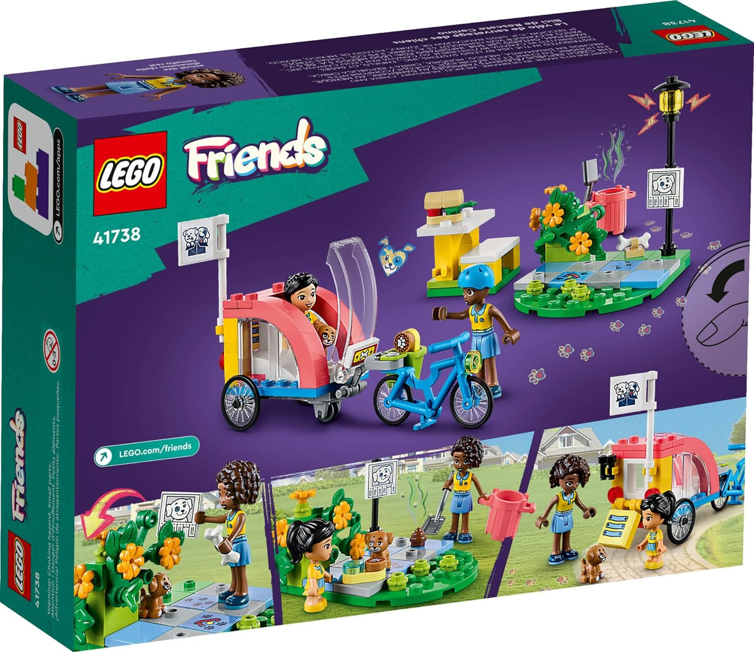 Friends Dog Rescue Bike Building Set-Pretend Play Animal Playset for Children Ages 6+ Featuring Puppy Figure, Two Mini-Dolls, 