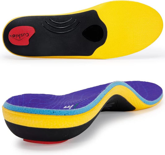 Heavy-Duty Orthotic Insoles for Pain Relief - Designed for Individuals Over 220 lbs, Ideal for Plantar Fasciitis and High Arches, Suitable for Flat Feet, Work Boots, and Shock Absorption