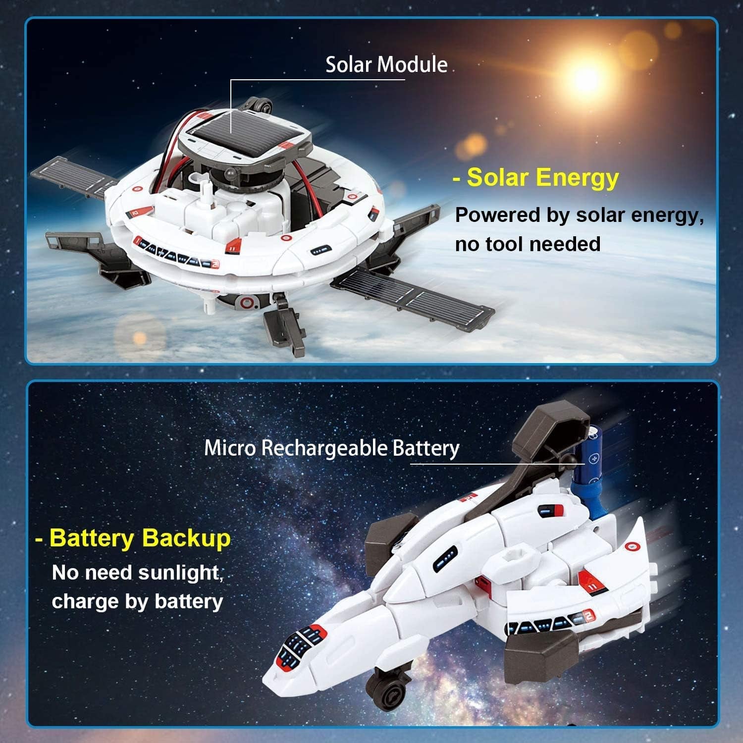 Educational Solar Robot Toys- Ages 8-13 - 6-in-1 DIY Science Kits for Building Experiments 