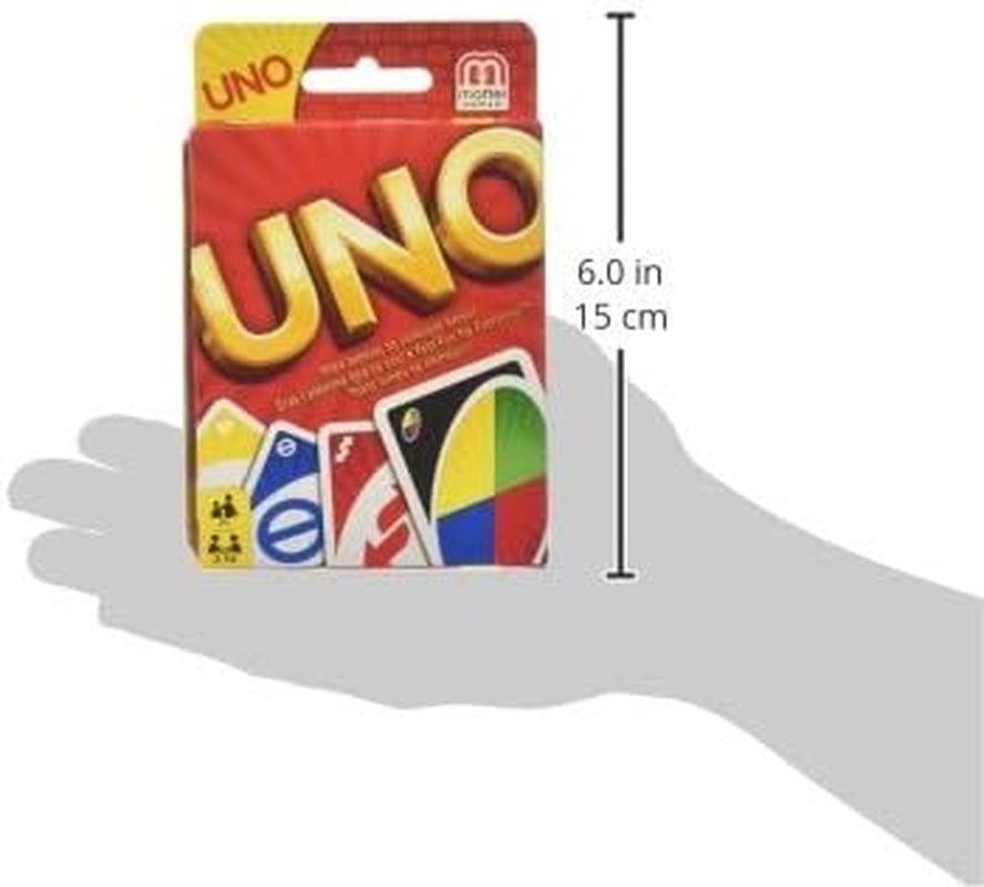 UNO Family Card Game, with 112 Cards in a Sturdy Storage Tin, Travel-Friendly, Makes a Great Game for 7 Year Olds and Up​
