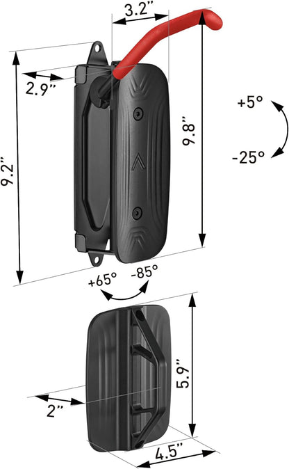 Swivel Bike Wall Mount - Space-Saving Vertical Bike Rack for Garage Storage, Holds Up to 66 lbs, 4-Pack, Red