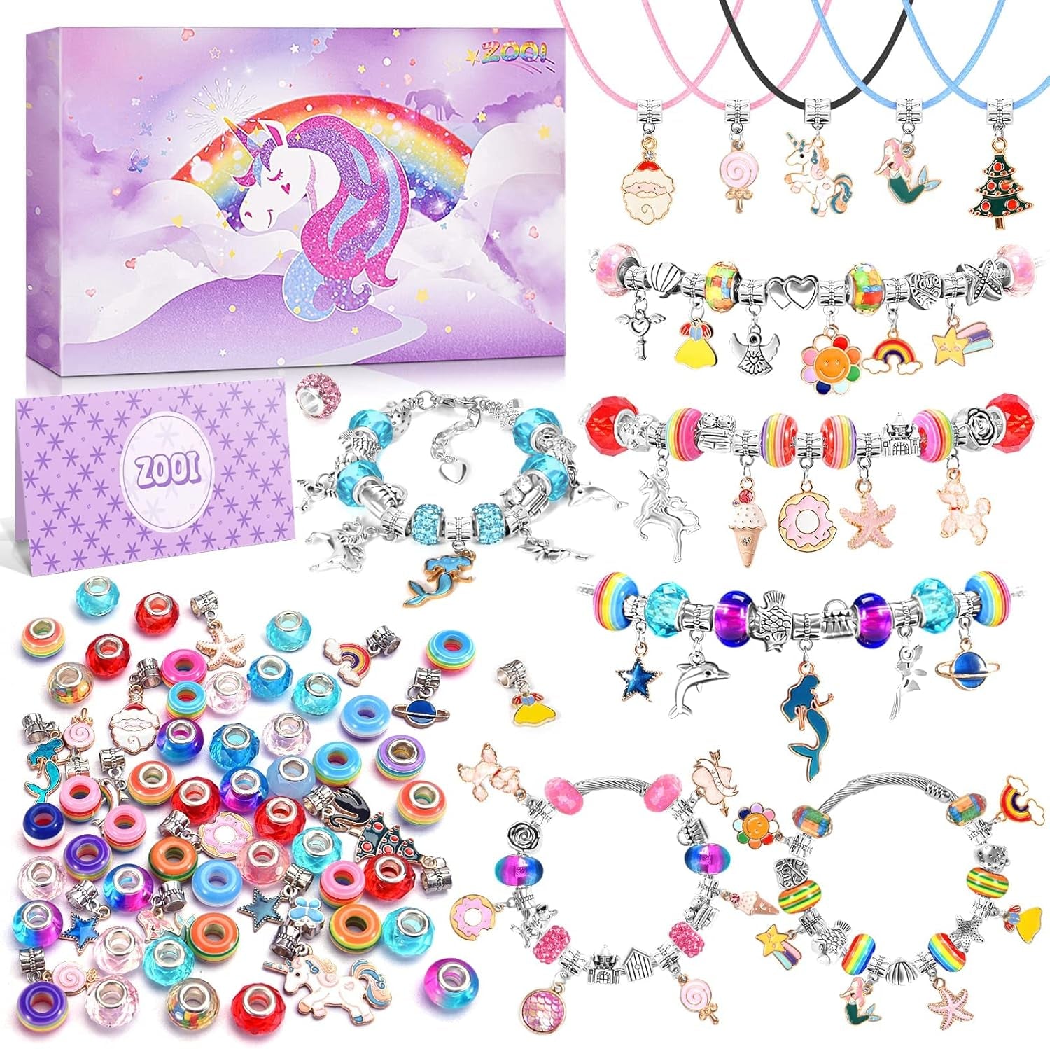 Jewelry Making Unicorn Kit-Themed Arts and Crafts Set for Creative Play and Gift Giving for Girls Ages 6+