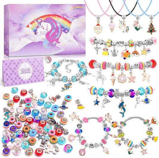 Jewelry Making Unicorn Kit-Themed Arts and Crafts Set for Creative Play and Gift Giving for Girls Ages 6+