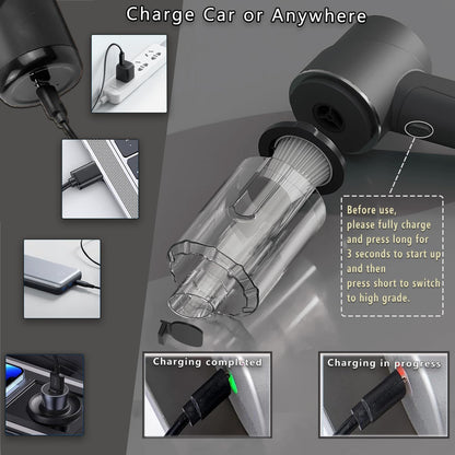 Cordless Handheld Mini Vacuum Cleaner -16000PA Suction Power, 4-in-1 Wireless Air Duster, Blower 