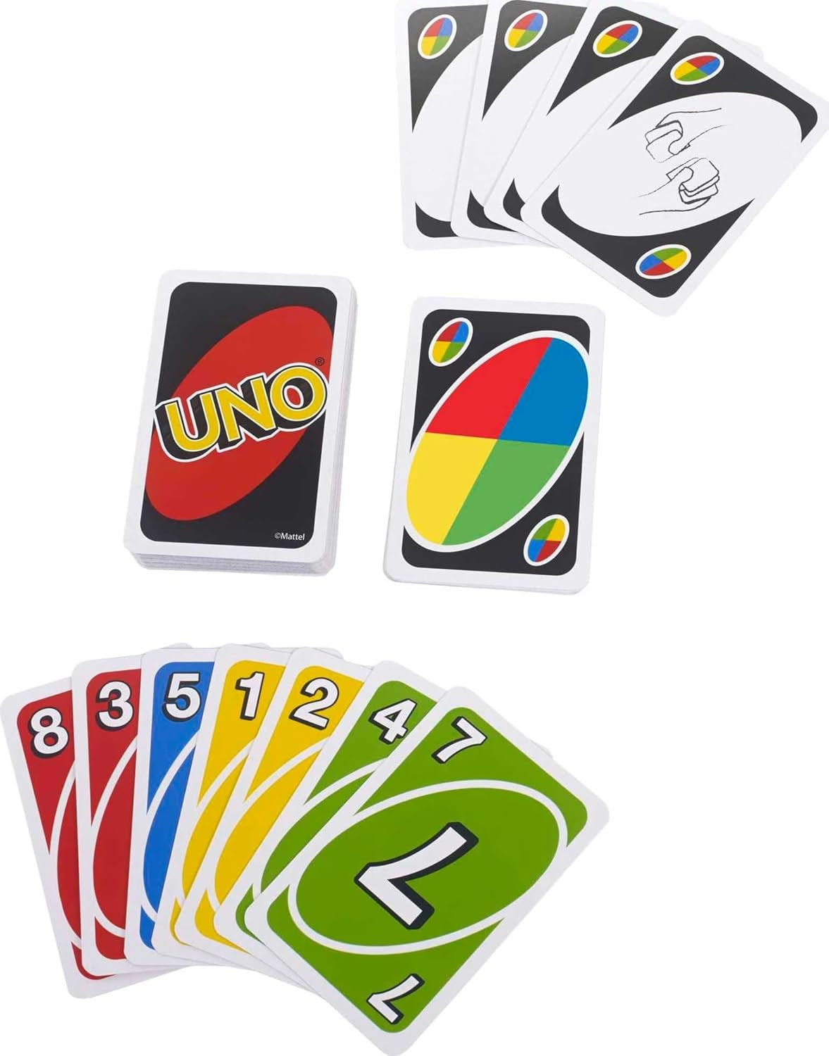 UNO Family Card Game, with 112 Cards in a Sturdy Storage Tin, Travel-Friendly, Makes a Great Game for 7 Year Olds and Up​