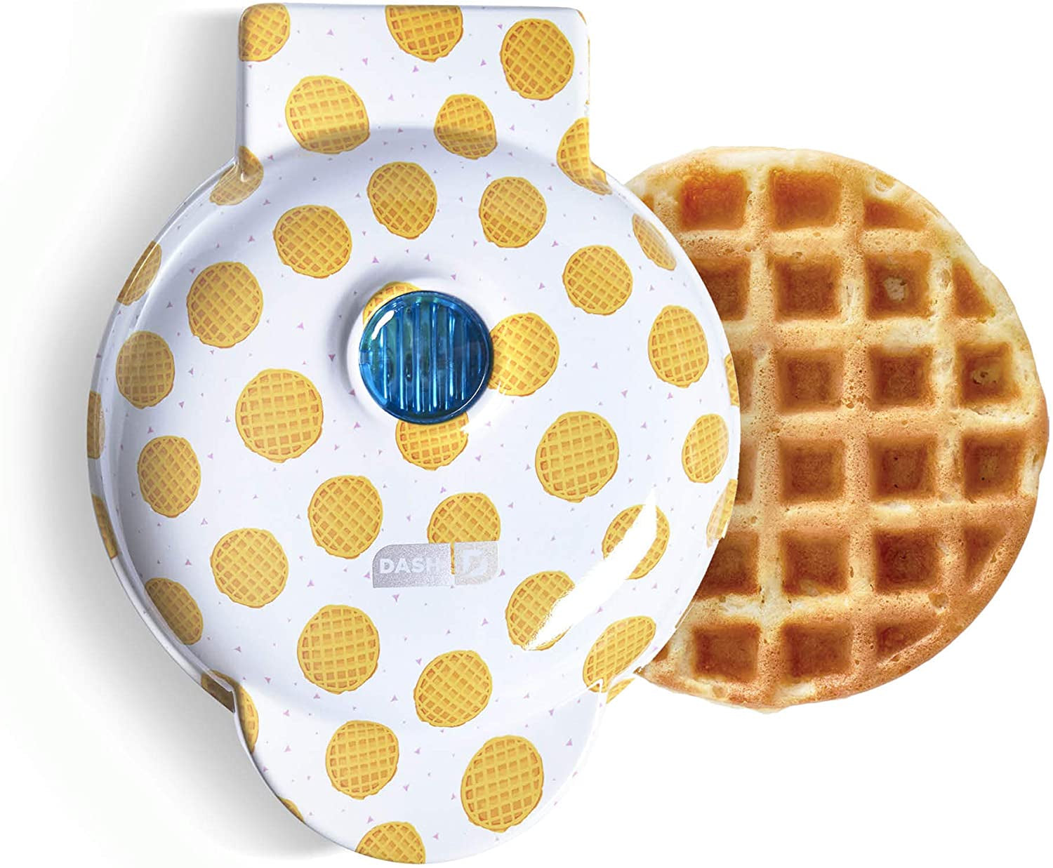 Mini Waffle Maker Machine - Compact 4" Appliance for Individual Waffles, Paninis, Hash Browns, and On-the-Go Meals in Aqua
