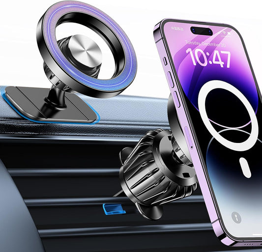 MagSafe Car Mount - 20 Strong Magnets - 360° Magnetic Phone Holder for iPhone 16 Pro Max, 15, 14, 13, 12 Plus 