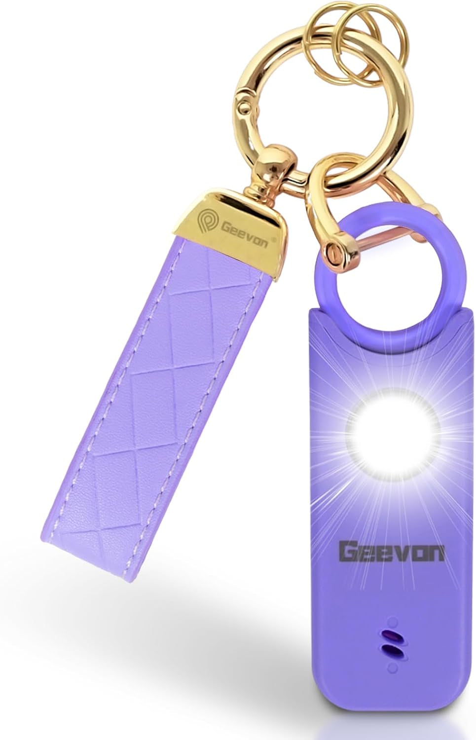 Rechargeable Personal Safety Alarms - 2 Pack, 135DB Loud Self-Defense Siren with LED Strobe Light, Emergency Alarms for Women, Men, Children, and Seniors (Purple)