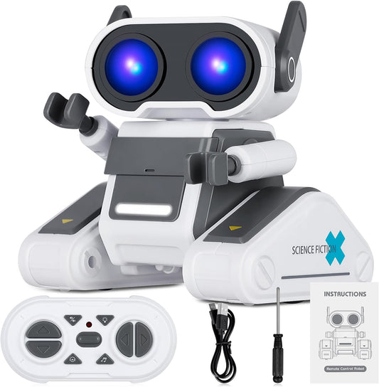 Remote Control LED Robot Toy with Flexible Head and Arms, Dance Moves and Music for Children Aged 3+
