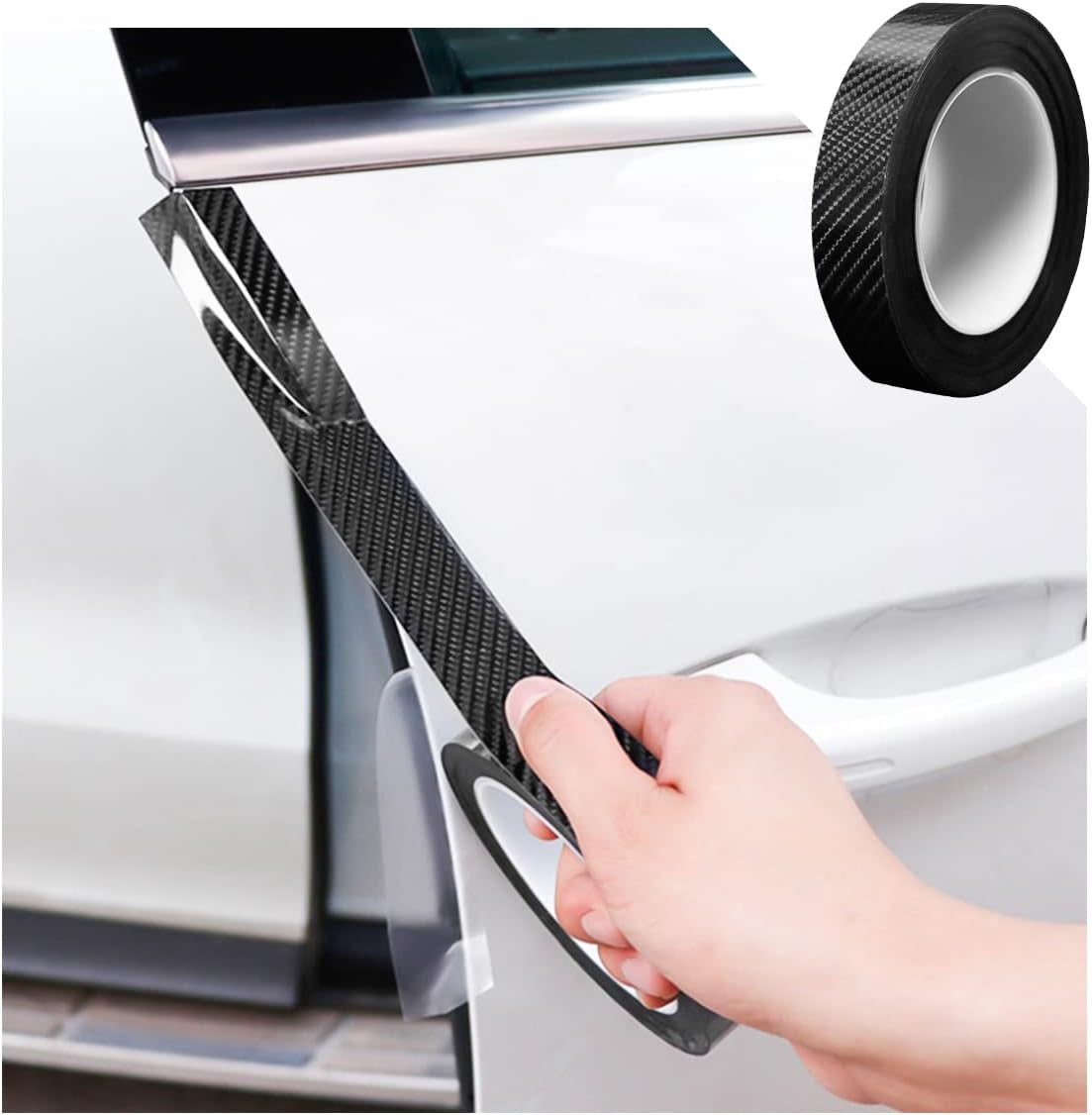 Car Door Entry Guard - Anti-Collision Adhesive Protector Tape for Door Sills, Rear Bumpers, Handles - Universal Fit  (2 x 394 Inches)