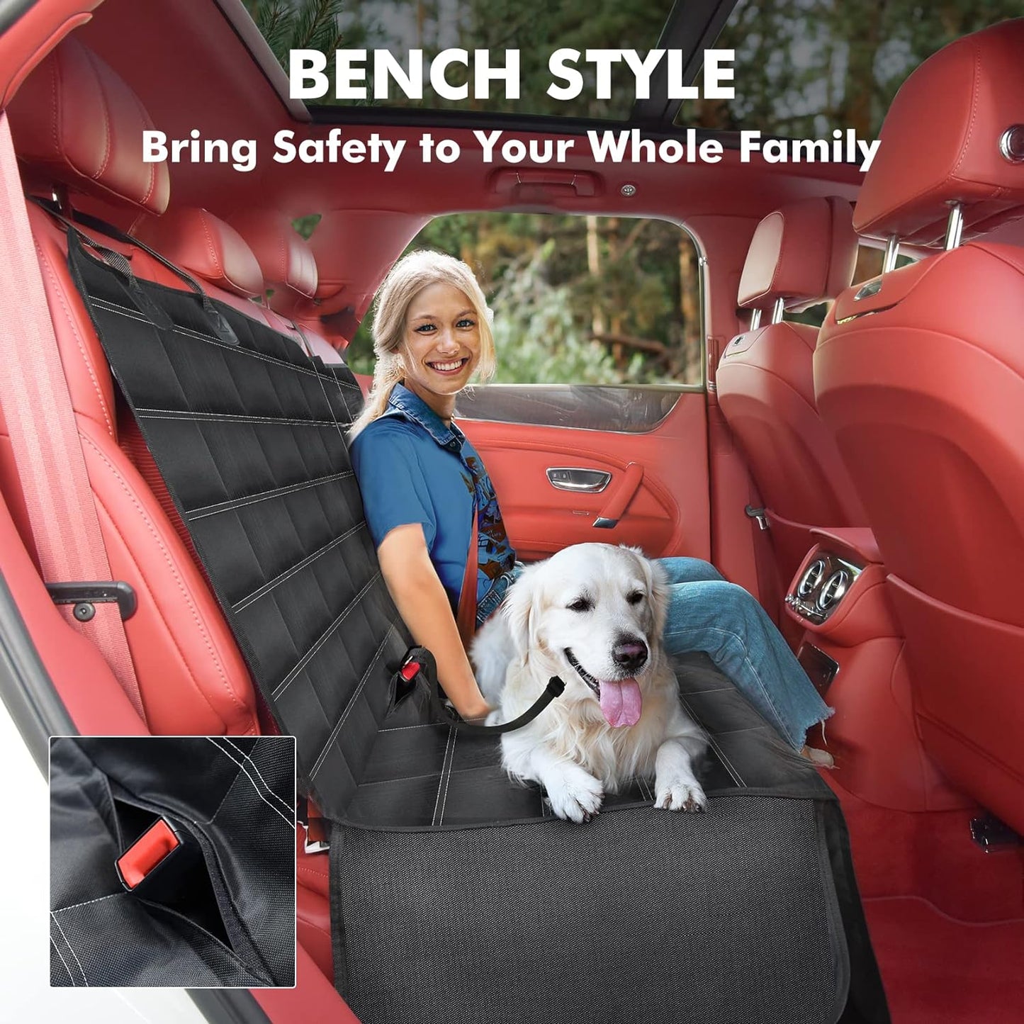 Multifunctional Waterproof Dog Car Seat Cover and Hammock, Scratch-Resistant Nonslip Protector