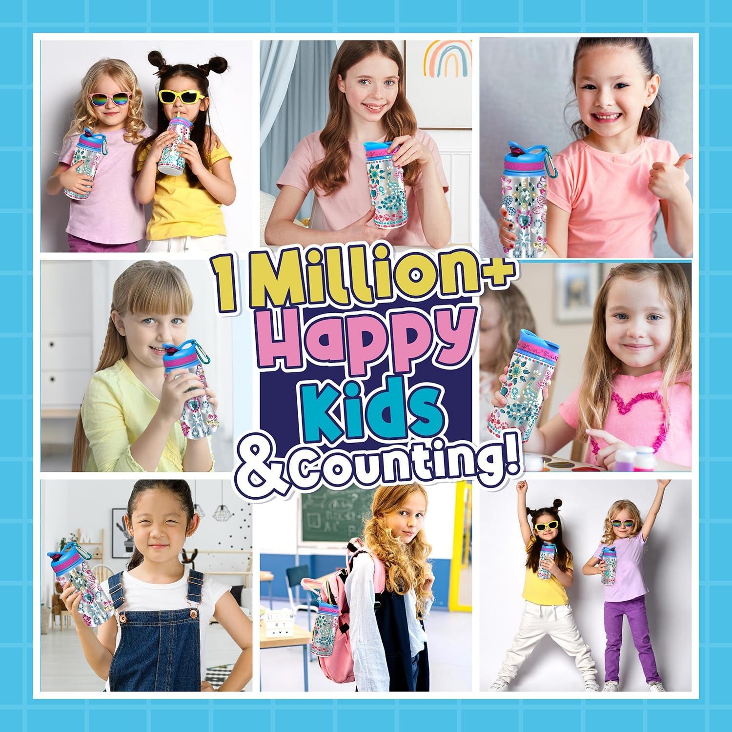 Customizable Water Bottle Craft Kits -Arts and Crafts Activity - Unicorn-Themed Toys for for Children Aged 6+