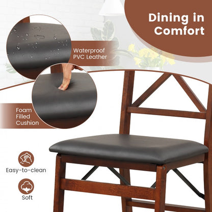 Set of Two Heavy-Duty Folding Dining Chairs with Padded Seats and 400 lbs Weight Capacity