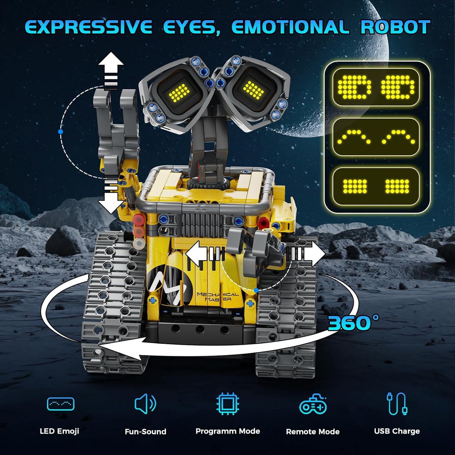  Educational Robot Building Set for Ages 8+ Remote and App-Controlled 5-in-1 Wall Robot Coding Kit, (435 Pieces)