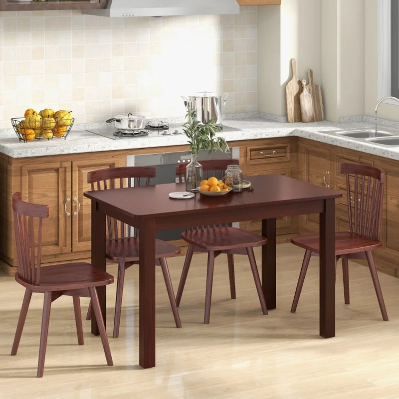 Extendable Folding Dining Table Featuring a Rubber Wood Frame and Safety Locks