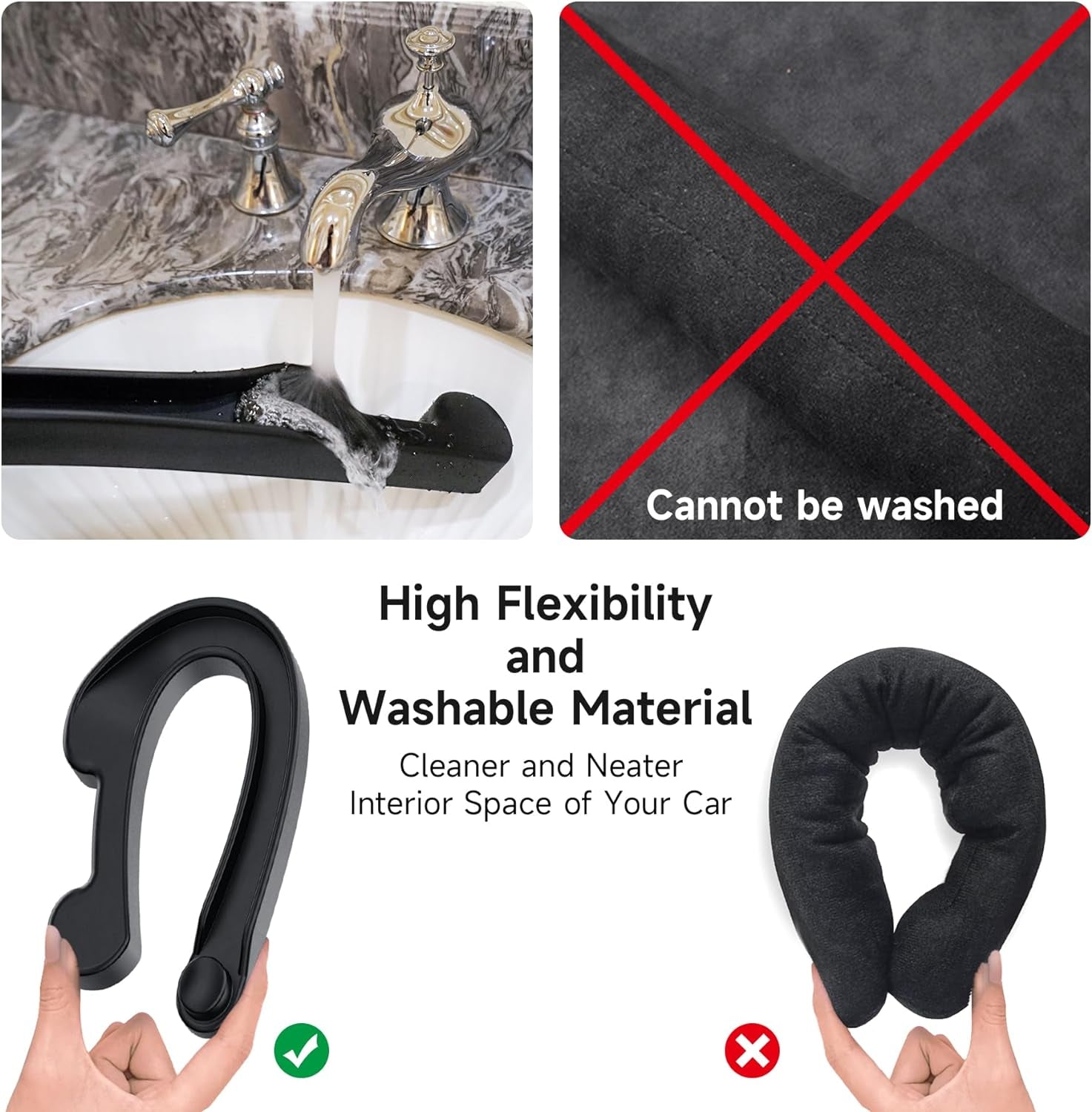 Multifunctional Car Seat Gap Filler Set of 2 - Soft Foam Organizer with Hook Function - Universal Fit 