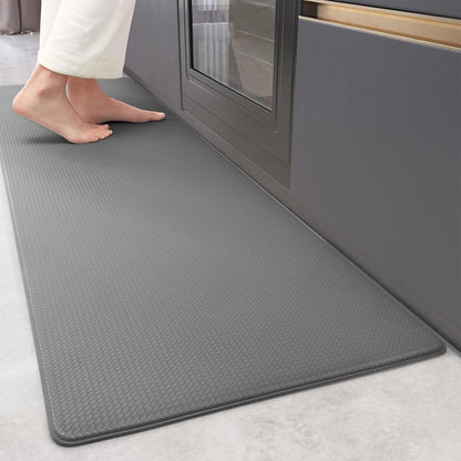Waterproof Cushioned Anti-Fatigue Kitchen Mat, Non-Slip Rubber Runner, 44x150 cm (17"x59") - Black