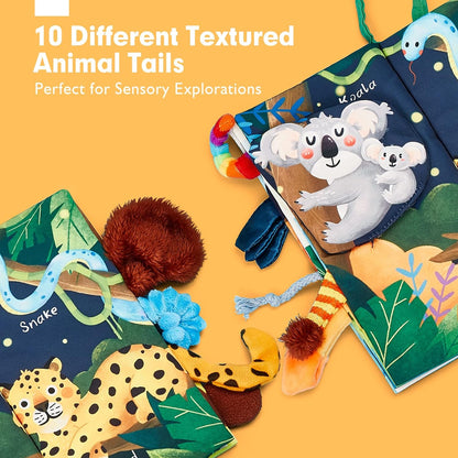 Jungly Tails Touch Feel Crinkle Cloth Book for Infants - Ideal for Newborns Aged 0-12 Months