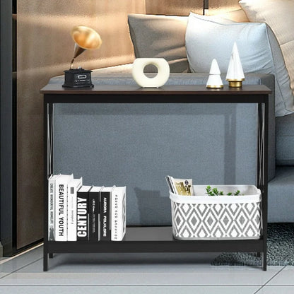 2-Tier X-Design Console Table for Sofa Side Accent