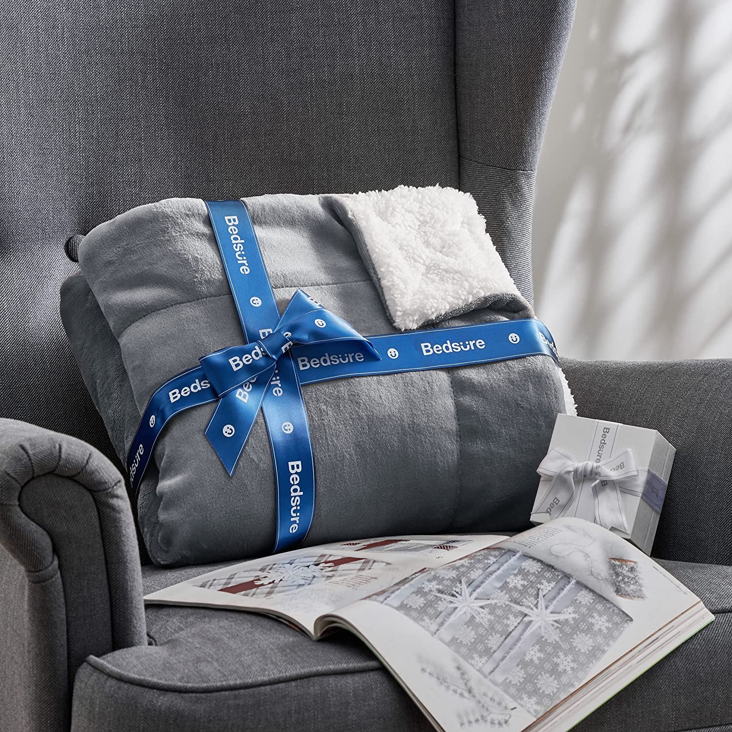 Throw Blanket - Luxurious Soft and Warm Sofa Blanket, Grey, 50x60 Inches