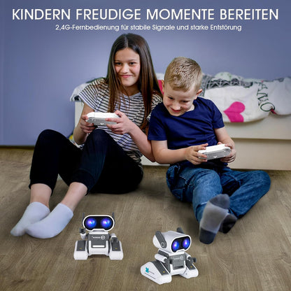 Remote Control LED Robot Toy with Flexible Head and Arms, Dance Moves and Music for Children Aged 3+
