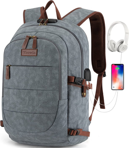 Water-Resistant Anti-Theft Laptop Backpack with USB Charging Port - 15.6 Inch Business Bag for Men and Women