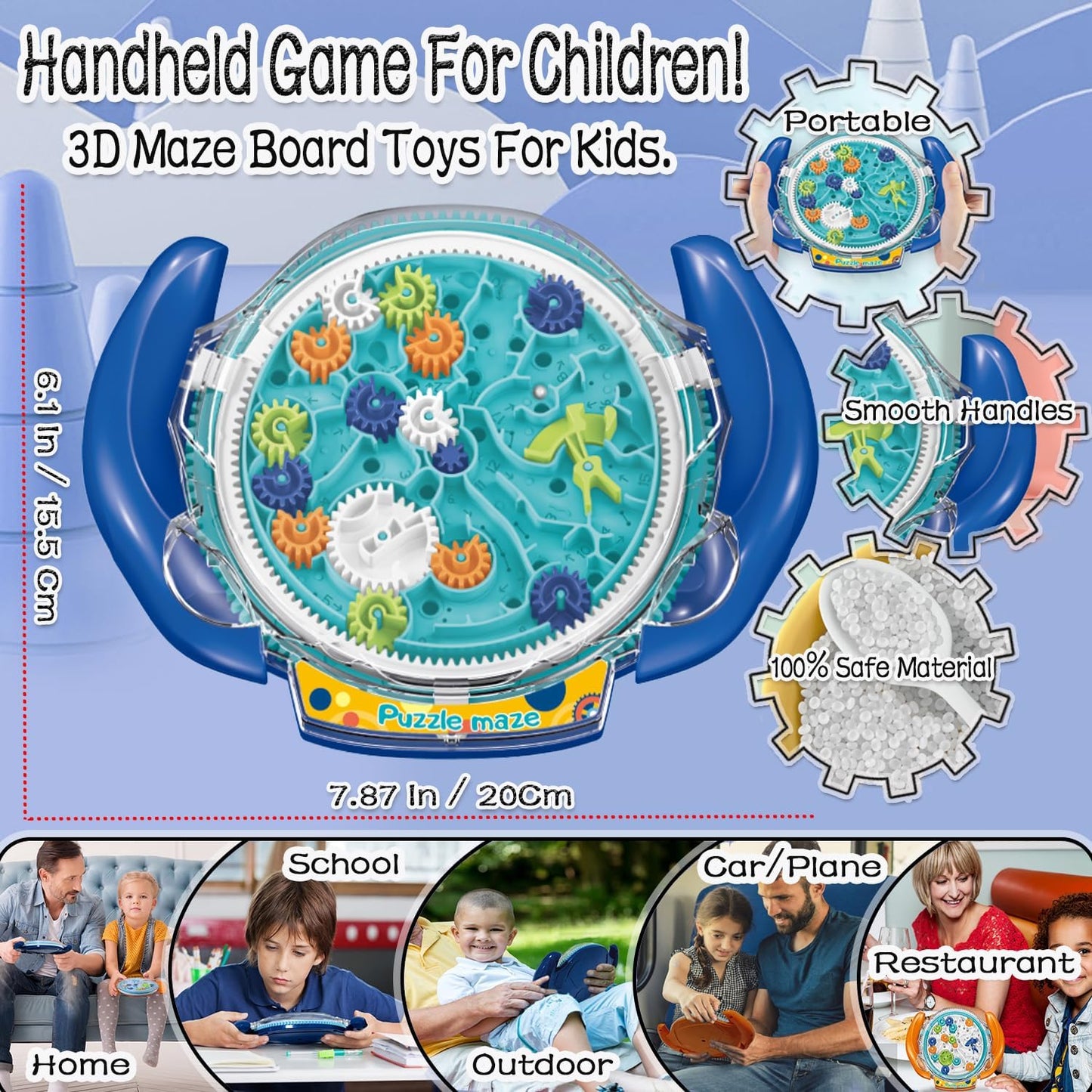 3D Brain Maze Puzzle Game - Educational Fidget Toy for Children Aged 6+