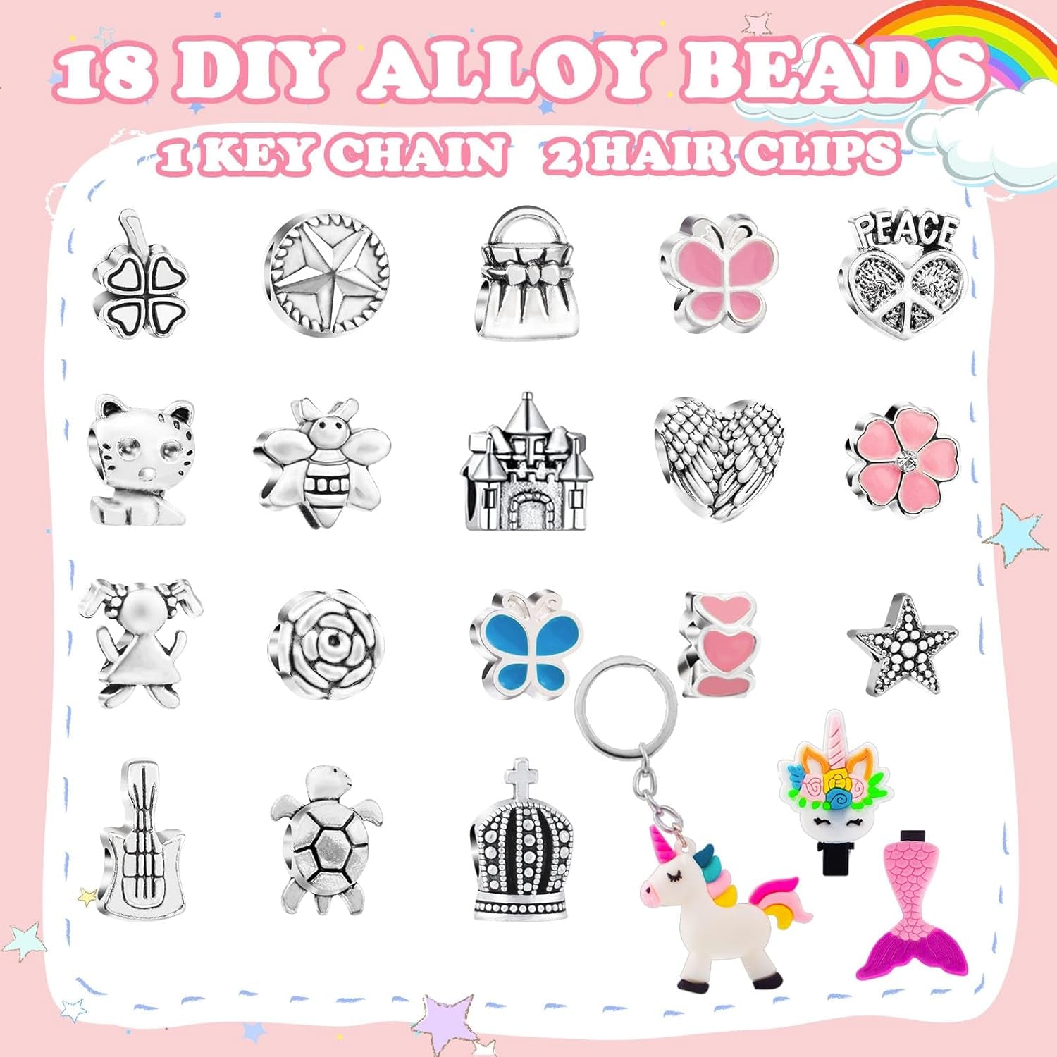 Charm Bracelet Making Kit for Girls Aged 4-12 - DIY Jewelry Craft Supplies and Arts & Crafts Set