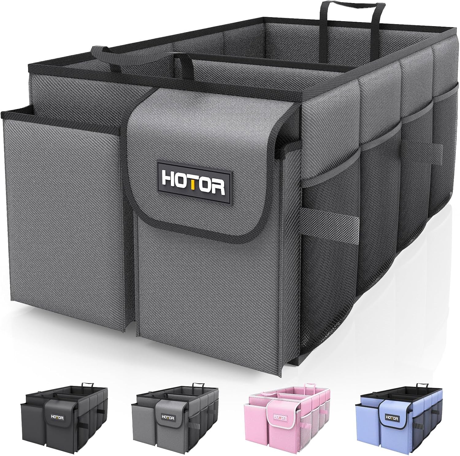 Large-Capacity Foldable Trunk Organizer - Sturdy Car Storage Solution - 2 Compartments, Tools, Sundries